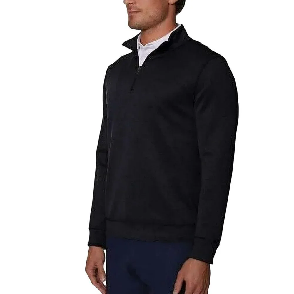 Hickey Freeman Comfort Stretch 1/4 Zip Pullover Black Quality Comfort Size XXL